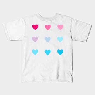 Mini Blue/Pink Hearts Sticker Pack Kids T-Shirt